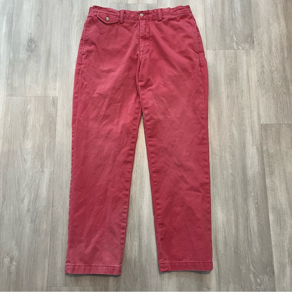 Vintage Polo Ralph Lauren Chinos Pants Coral Red Slim GI Fit 32x30